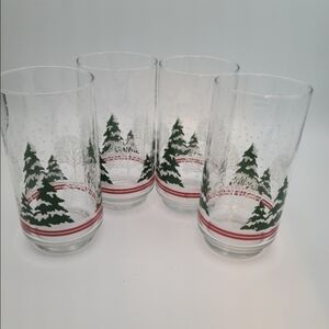 Vintage Libbey Snowy Pines Tumbler Glasses